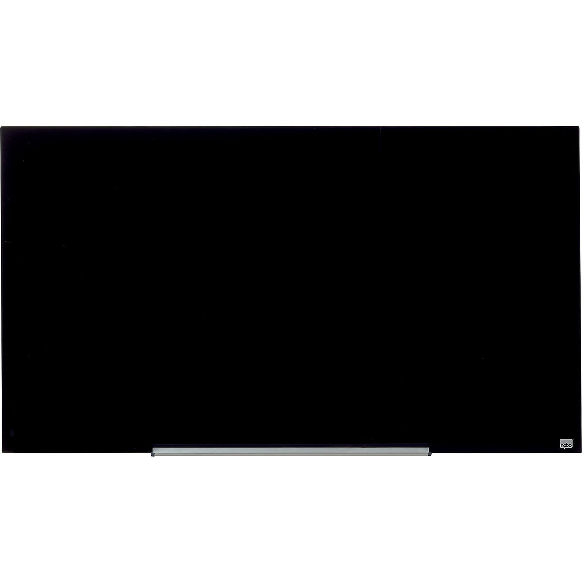 WIDESCREEN glass whiteboard, frameless, 57'' - WxH 1264 x 711 mm, black.