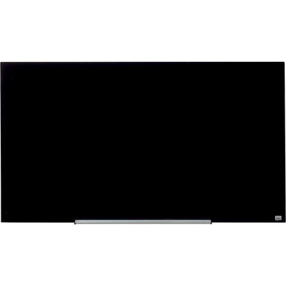 WIDESCREEN glass whiteboard, frameless, 57'' - WxH 1264 x 711 mm, black.