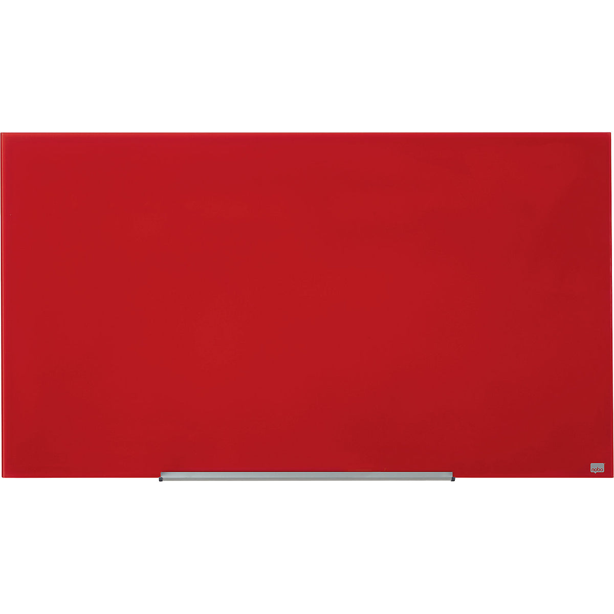 WIDESCREEN glass whiteboard, frameless, 57'' - WxH 1264 x 711 mm, red.
