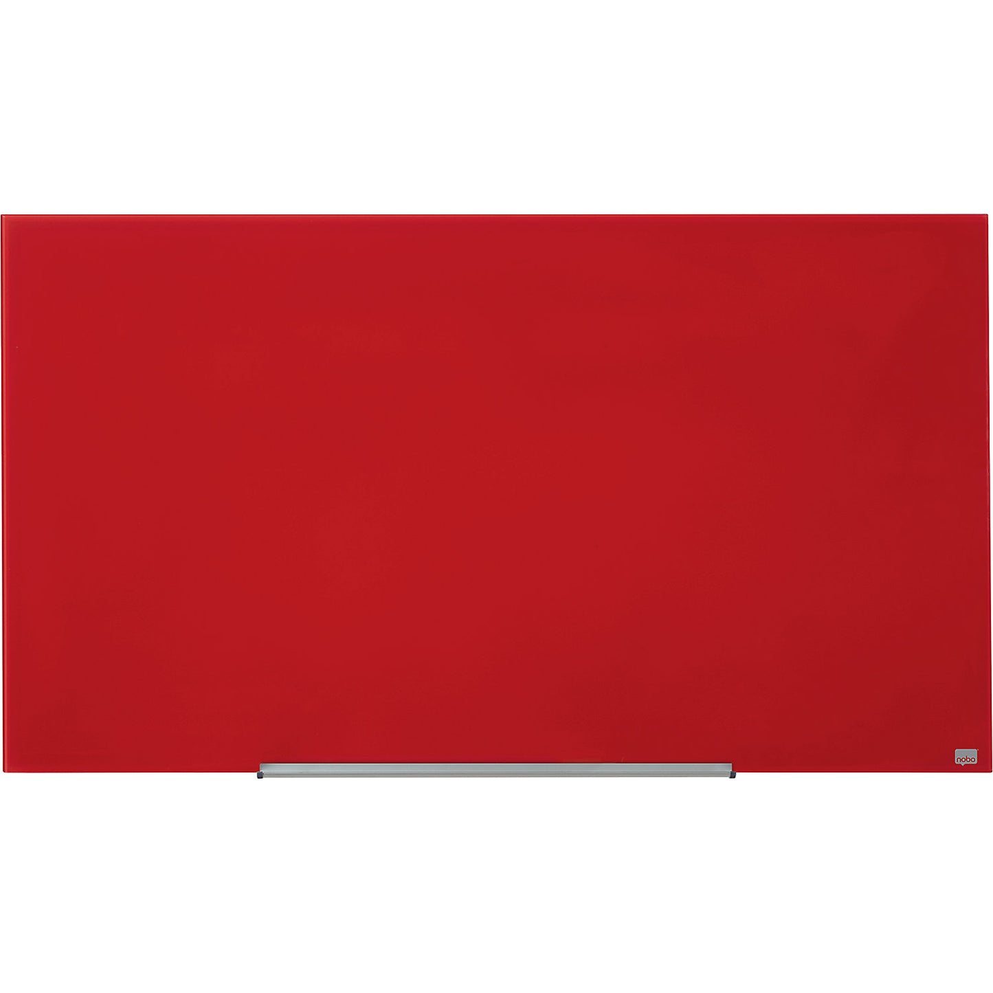 WIDESCREEN glass whiteboard, frameless, 57'' - WxH 1264 x 711 mm, red.