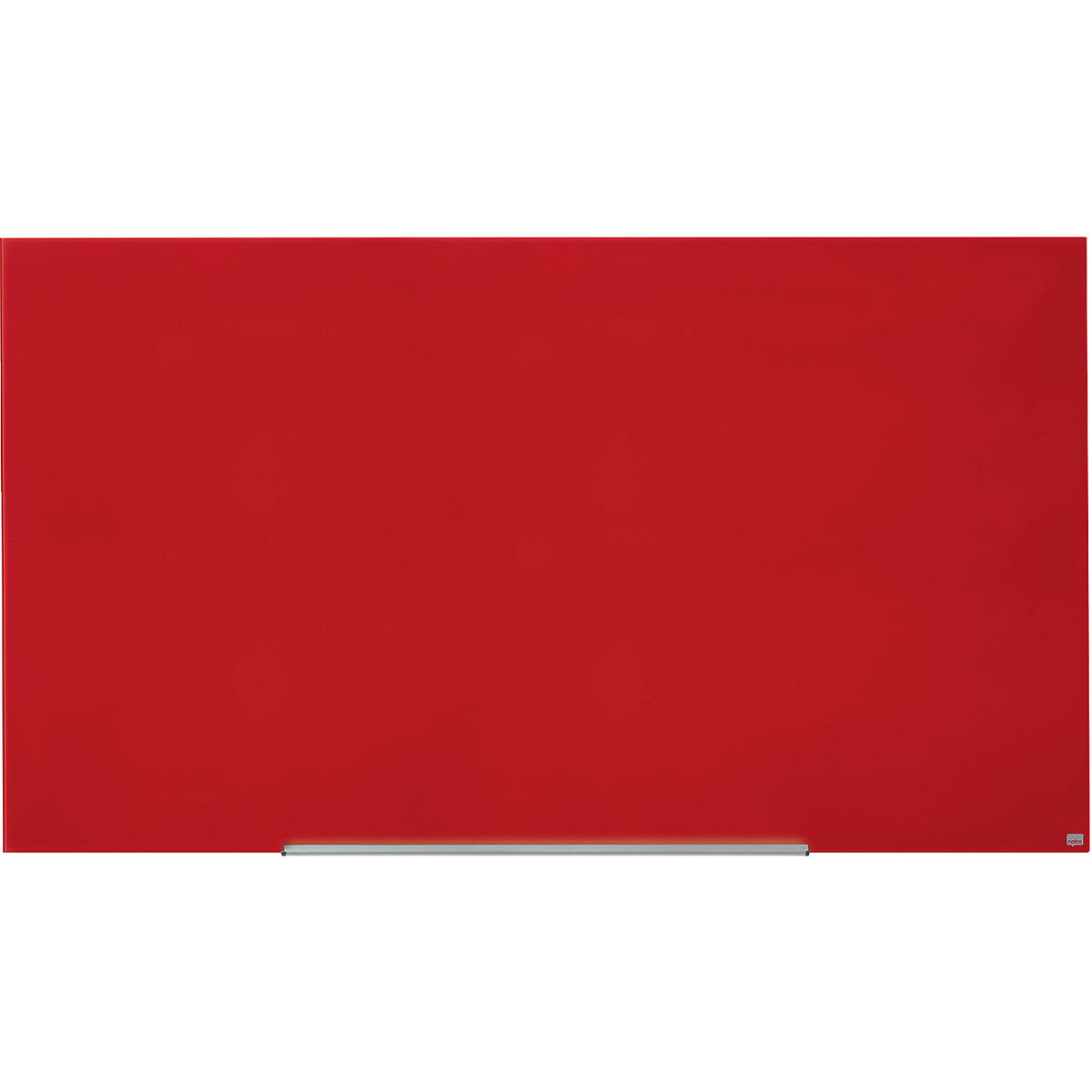 WIDESCREEN glass whiteboard, frameless, 85'' - WxH 1883 x 1059 mm, red.