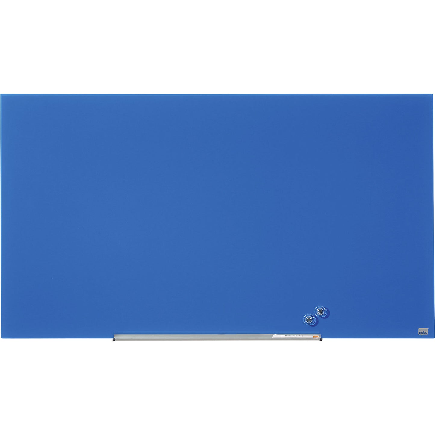 WIDESCREEN glass whiteboard, frameless, 57'' - WxH 1264 x 711 mm, blue.