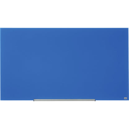 WIDESCREEN glass whiteboard, frameless, 57'' - WxH 1264 x 711 mm, blue.