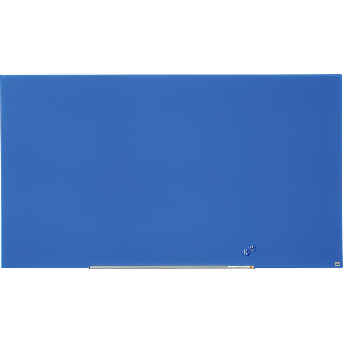WIDESCREEN glass whiteboard, frameless, 85'' - WxH 1883 x 1059 mm, blue.