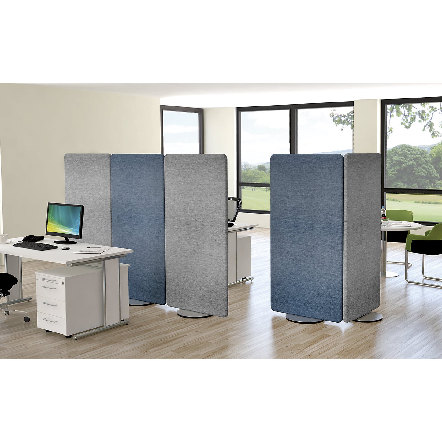 Display panel, rotating, HxWxD 1700 x 800 x 400 mm, blue.
