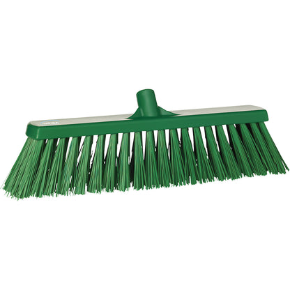 Broom, width 530 mm, extra hard, pack of 4, green.