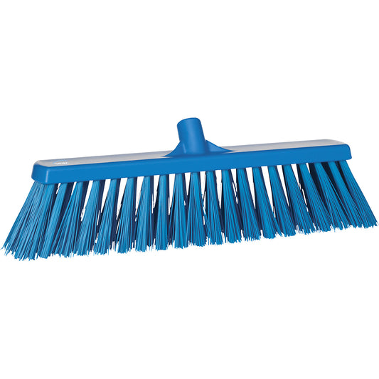 Broom, width 530 mm, extra hard, pack of 4, blue.