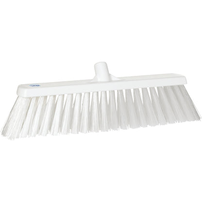 Broom, width 530 mm, extra hard, pack of 4, white.