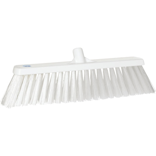 Broom, width 530 mm, extra hard, pack of 4, white.