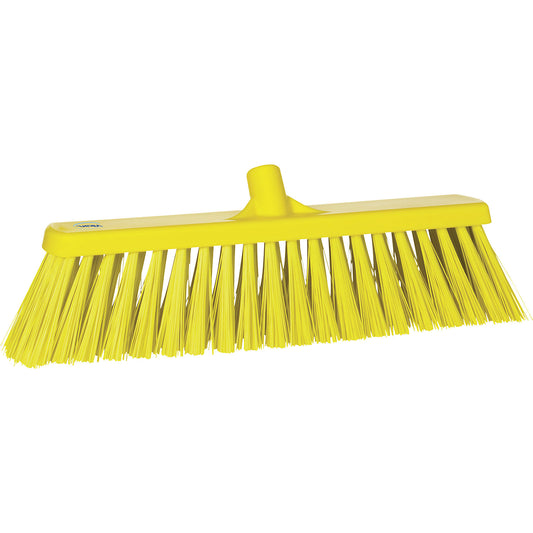 Broom, width 530 mm, extra hard, pack of 4, yellow.