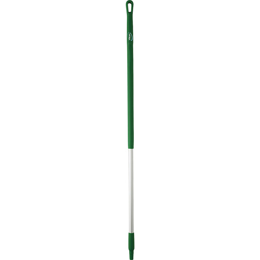 Aluminium handle, ergonomic, Ø 31 mm, length 1310 mm, pack of 10, green.