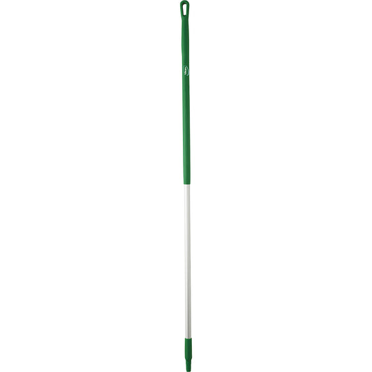 Aluminium handle, ergonomic, Ø 31 mm, length 1510 mm, pack of 10, green.