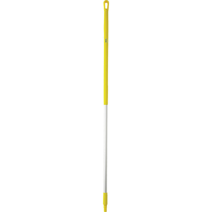 Aluminium handle, ergonomic, Ø 31 mm, length 1510 mm, pack of 10, yellow.