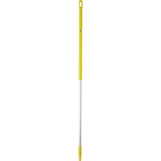 Aluminium handle, ergonomic, Ø 31 mm, length 1510 mm, pack of 10, yellow.