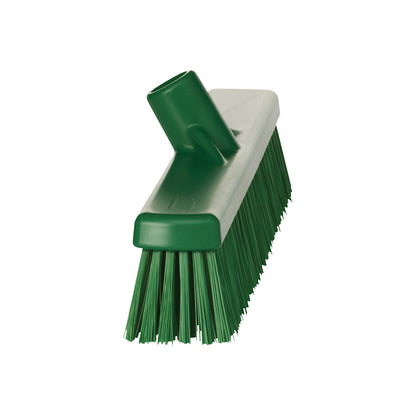 Broom, width 410 mm, soft/hard, pack of 10, green.