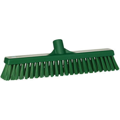 Broom, width 410 mm, soft/hard, pack of 10, green.