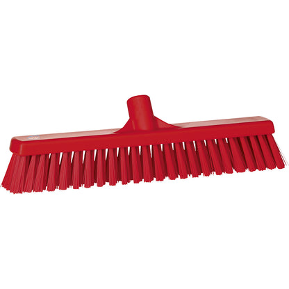 Broom, width 410 mm, soft/hard, pack of 10, red.