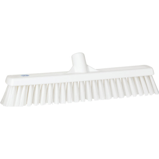 Broom, width 410 mm, soft/hard, pack of 10, white.