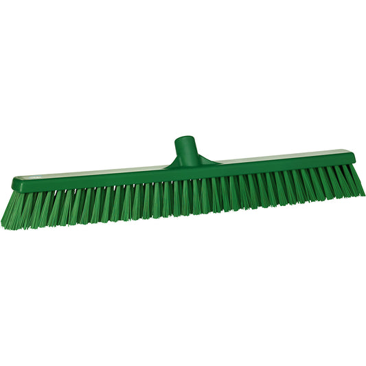 Broom, width 610 mm, soft/hard, pack of 10, green.