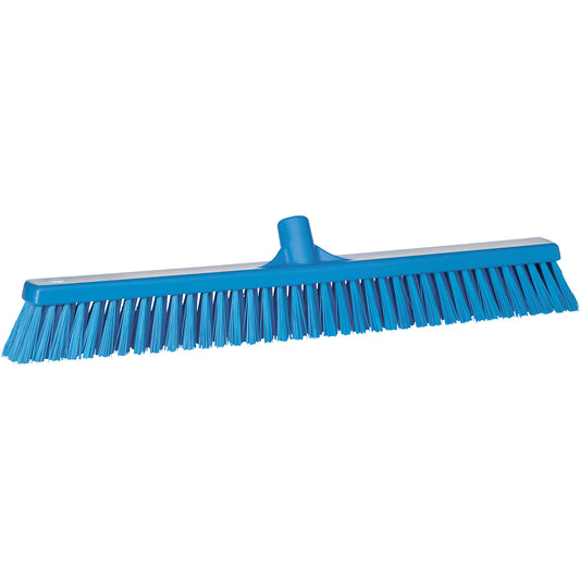 Broom, width 610 mm, soft/hard, pack of 10, blue.