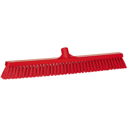 Broom, width 610 mm, soft/hard, pack of 10, red.