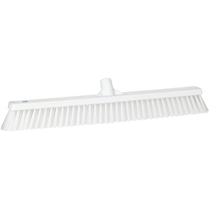 Broom, width 610 mm, soft/hard, pack of 10, white.