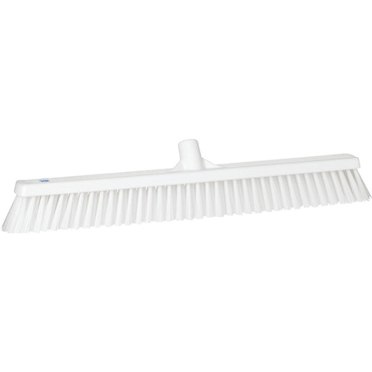 Broom, width 610 mm, soft/hard, pack of 10, white.