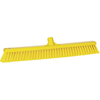 Broom, width 610 mm, soft/hard, pack of 10, yellow.