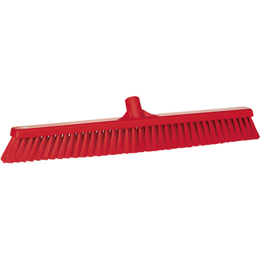 Broom, width 610 mm, soft, pack of 10, red.
