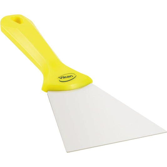 Hand scraper with stainless steel blade, width 100 mm, pack of 10, yellow.