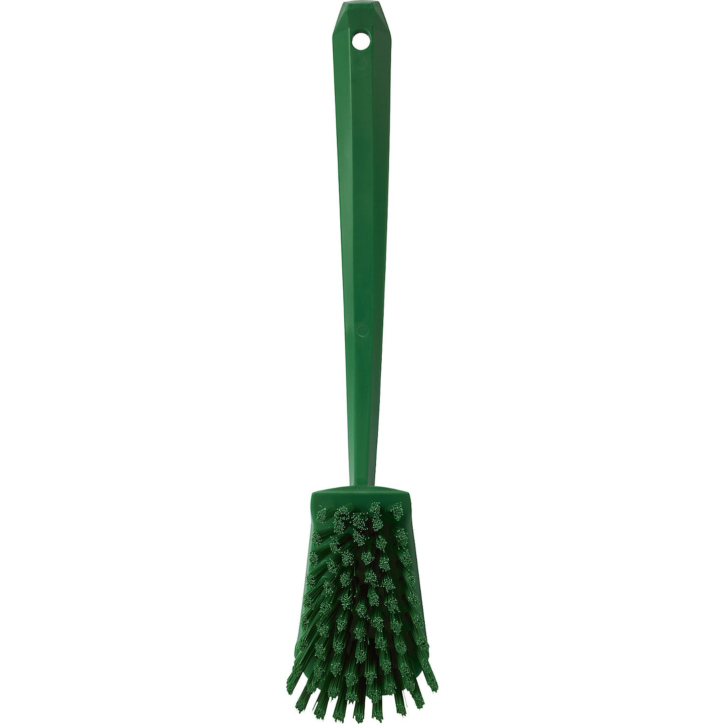 Long handled washing brush, hard, pack of 10, green.