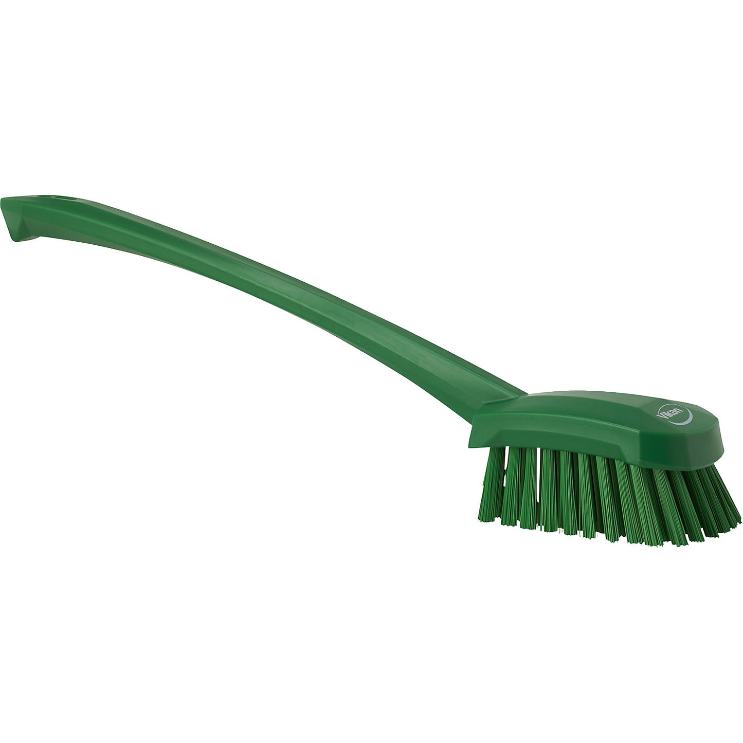 Long handled washing brush, hard, pack of 10, green.