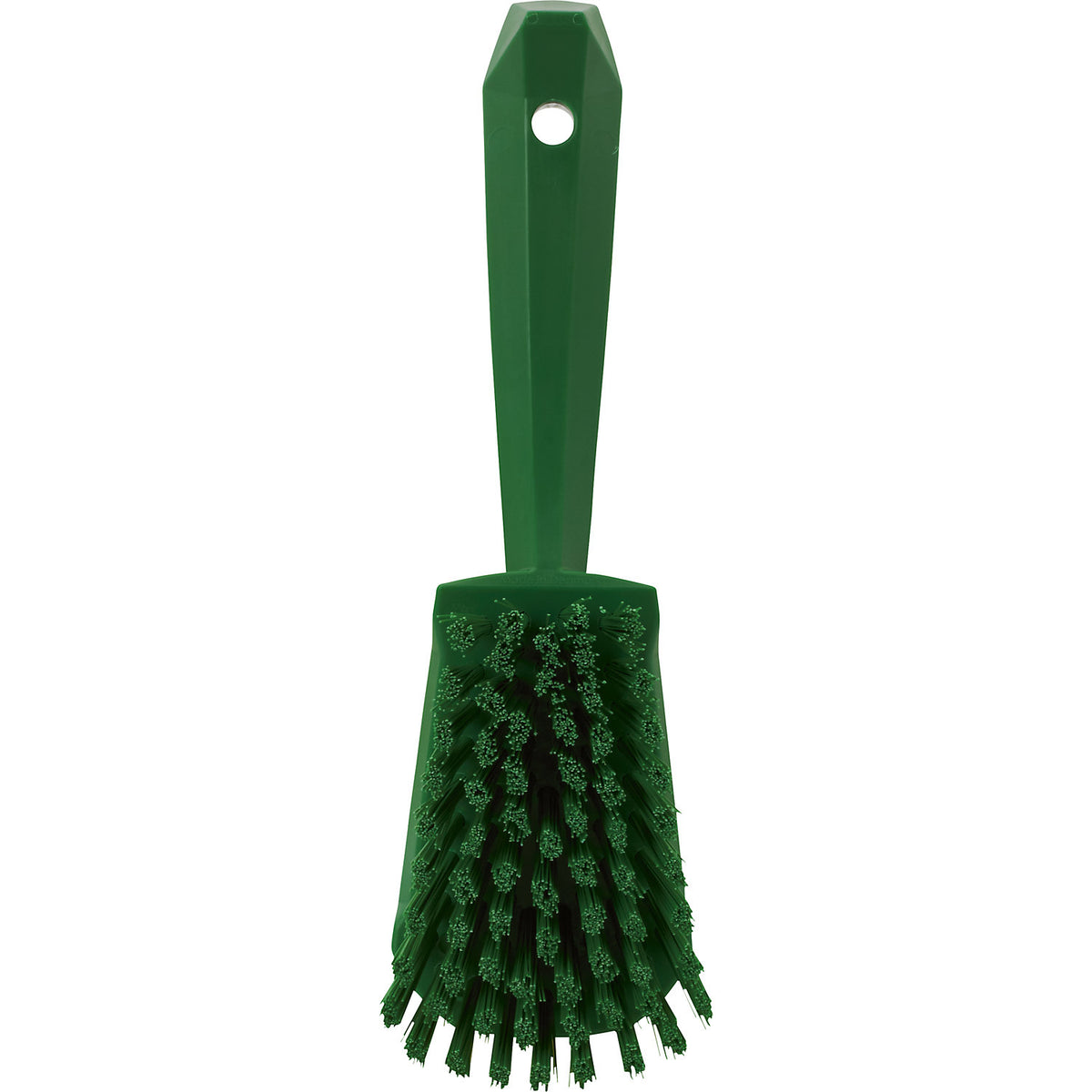 Short handled hand brush, hard, pack of 10, green.