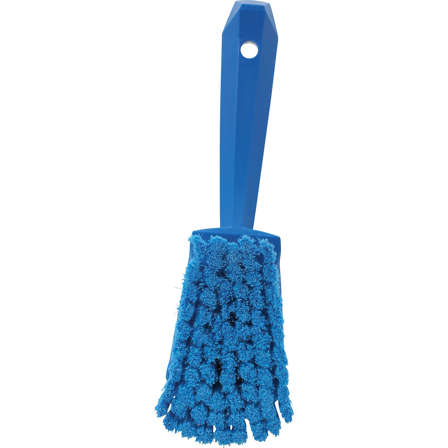 Short handled hand brush, soft, spliced, pack of 10, blue.