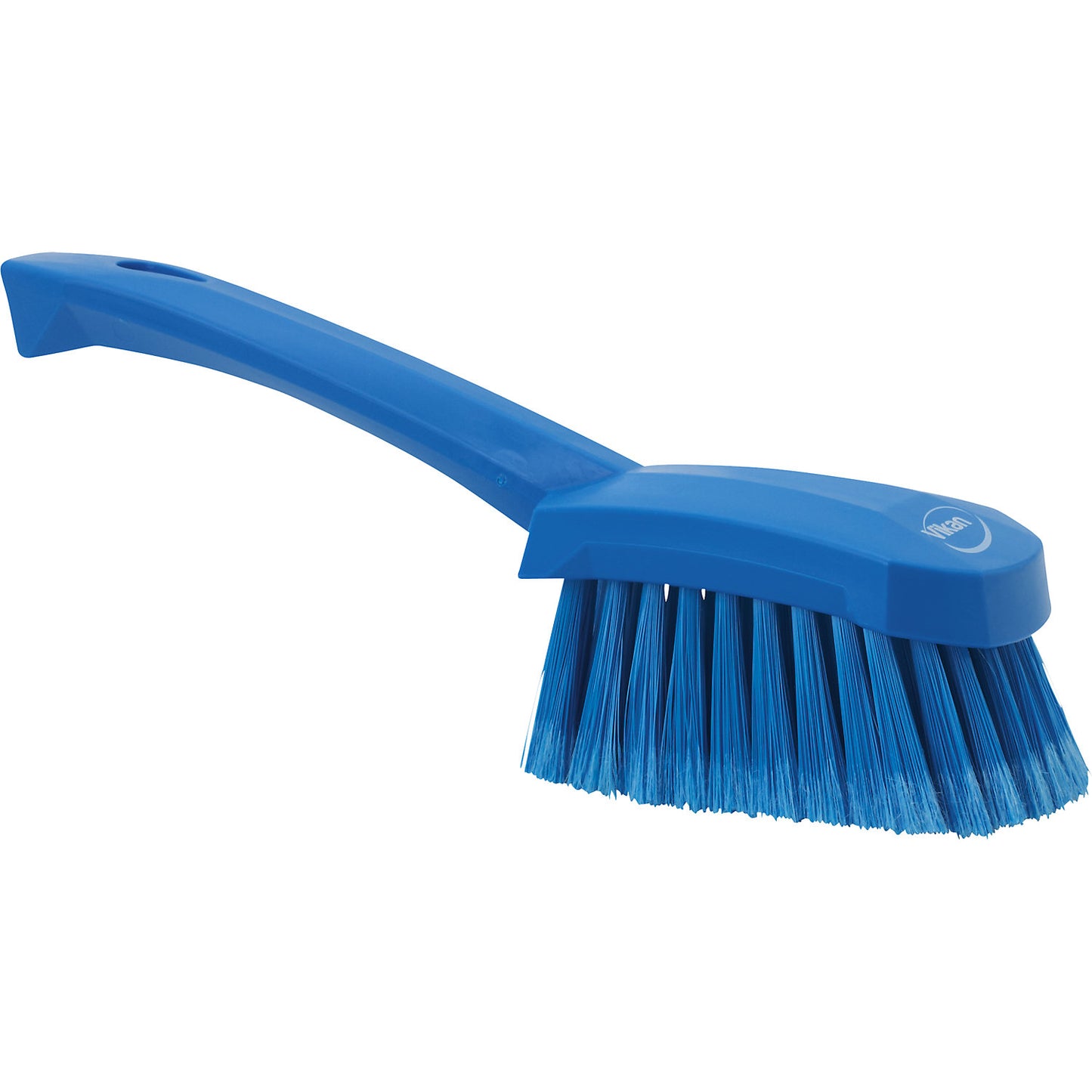 Short handled hand brush, soft, spliced, pack of 10, blue.