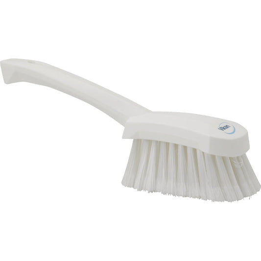 Short handled hand brush, soft, spliced, pack of 10, white.