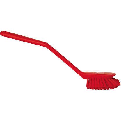 Scrubbing brush with scraper edge, medium, pack of 20, red.