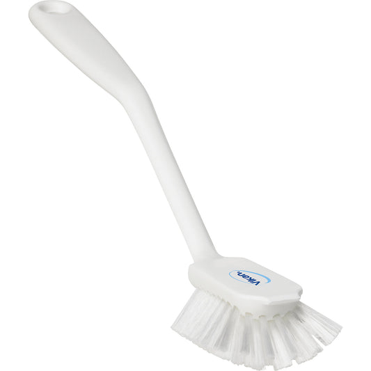 Scrubbing brush with scraper edge, medium, pack of 20, white.