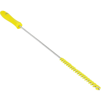 Pipe brush with handle, hard, Ø 10 mm, pack of 15, yellow.