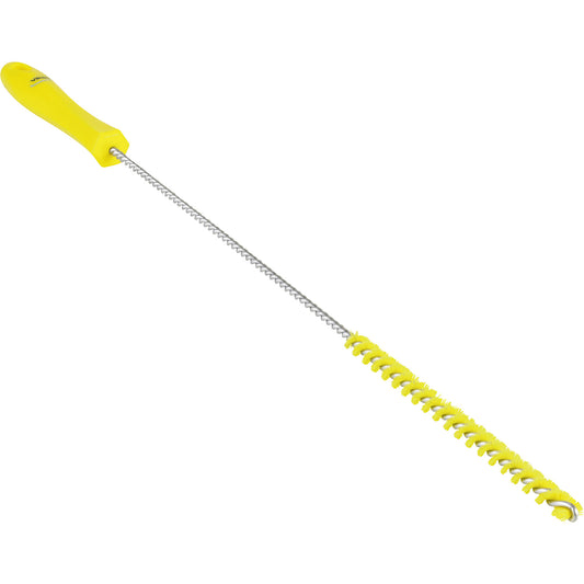 Pipe brush with handle, hard, Ø 10 mm, pack of 15, yellow.
