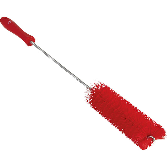 Pipe brush with handle, hard, Ø 40 mm, pack of 15, red.