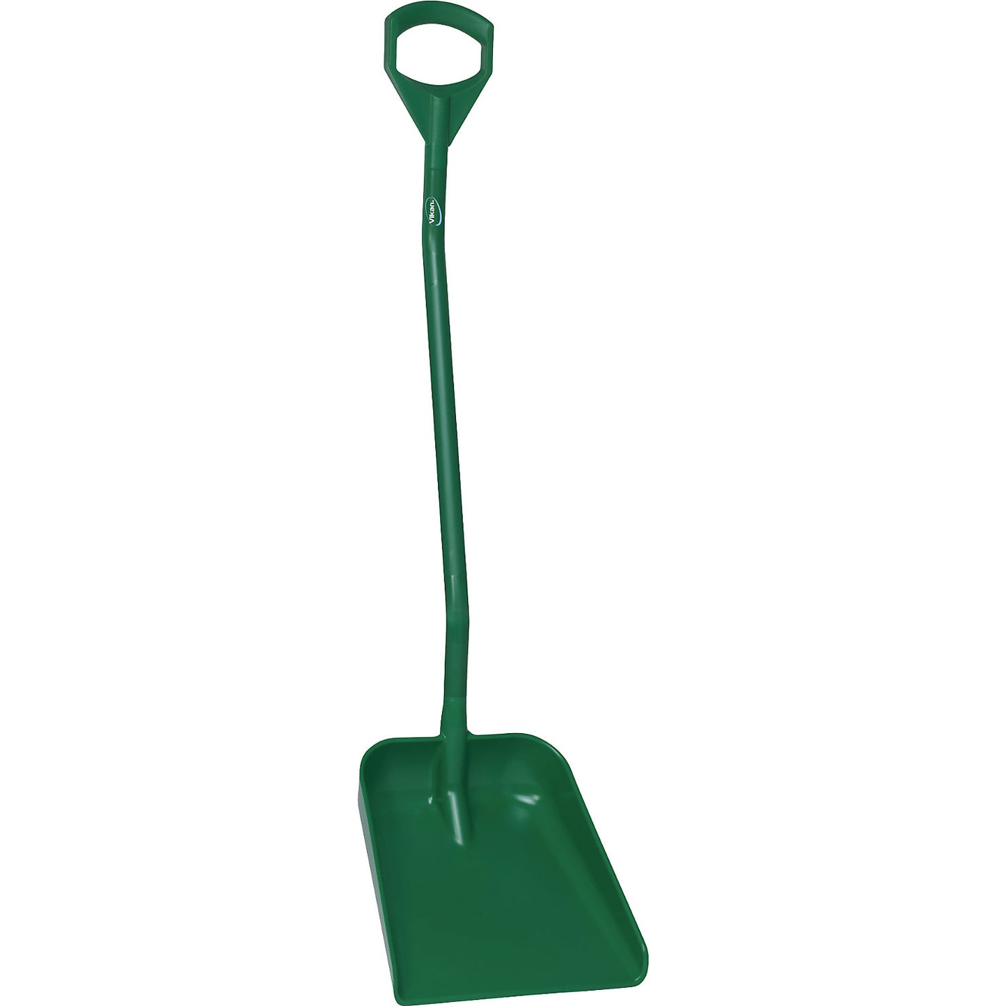 Shovel, ergonomic and suitable for foodstuffs, overall length 1310 mm, green.