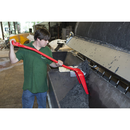 Shovel, ergonomic and suitable for foodstuffs, overall length 1310 mm, red.