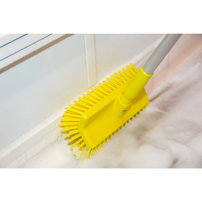 High-low brush/corner scrubbing brush, medium, pack of 10, yellow.