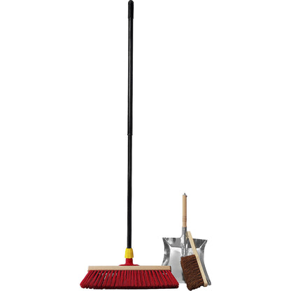 Complete street broom set, broom width 400 mm, with dustpan and hand brush.