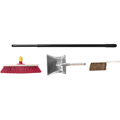 Complete street broom set, broom width 400 mm, with dustpan and hand brush.