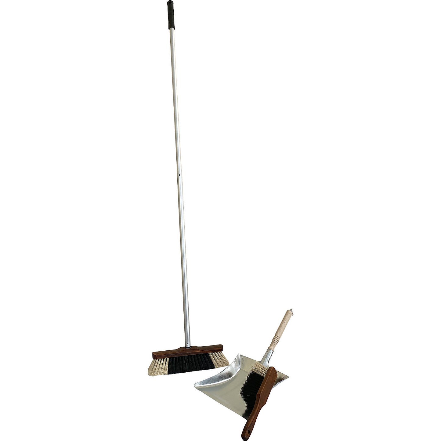 Complete household broom set, broom width 280 mm, with dustpan and hand brush.