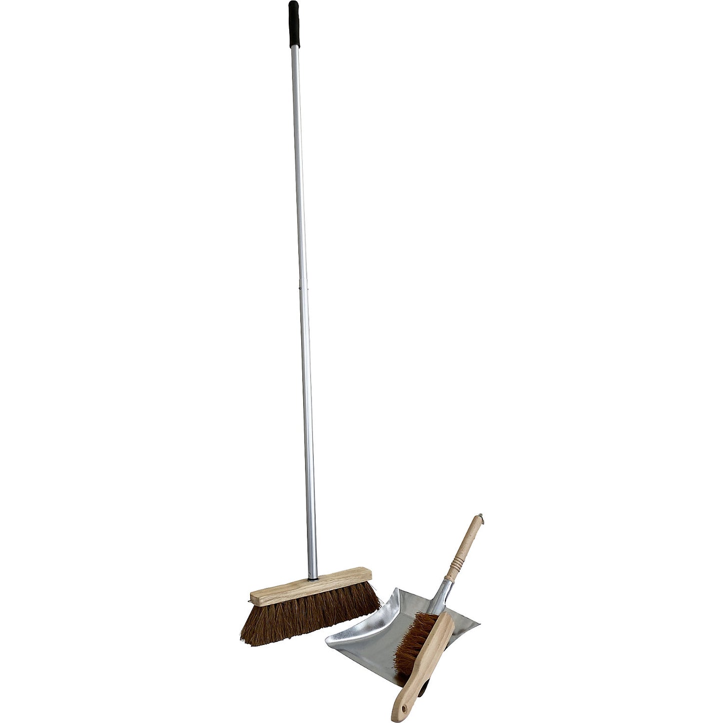 Complete industrial broom set, broom width 300 mm, with dustpan and hand brush.