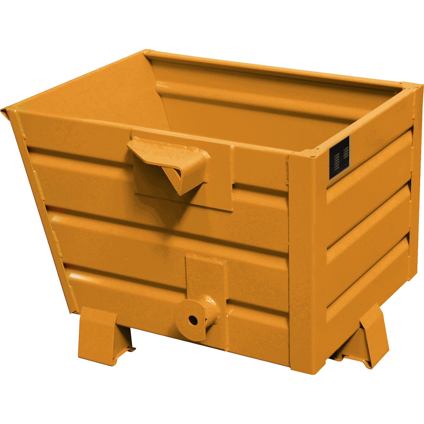 Tipping skip, stackable, capacity 0.3 m³, yellow orange RAL 2000.