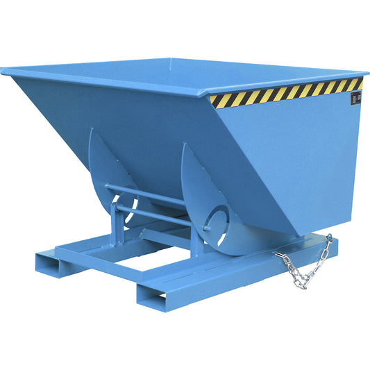 Compact tilting skip, capacity 1 m³, light blue.